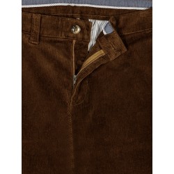 Chino en velours stretch camel