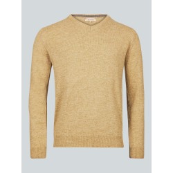 Pull col V beige Baptiste en laine