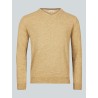 Pull col V beige Baptiste en laine