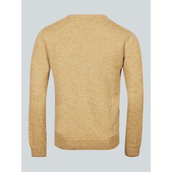 Pull col V beige Baptiste en laine