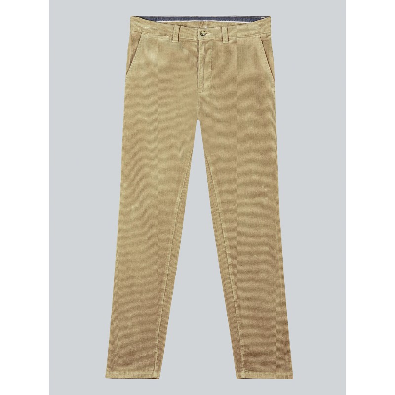 Chino en velours stretch beige