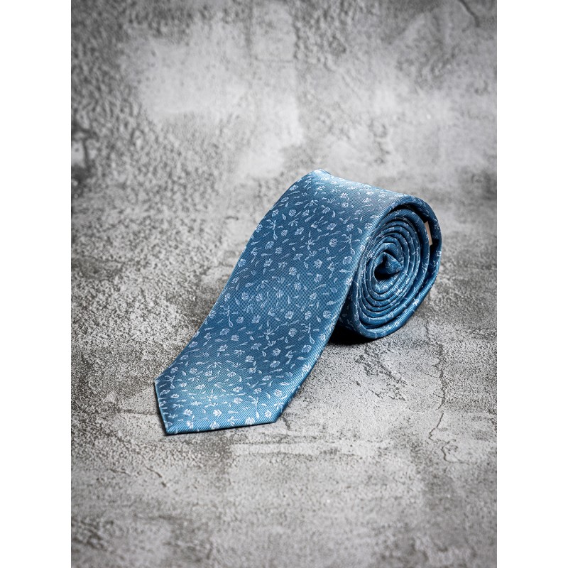 Cravate bleue jacquard fantaisie
