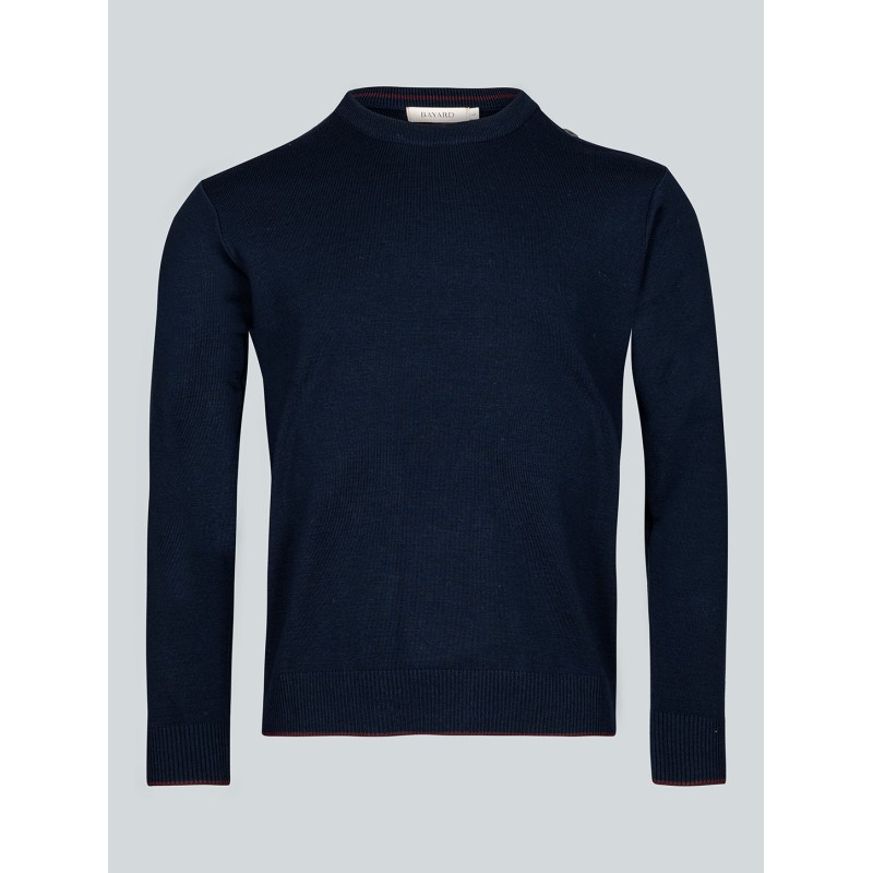 Pull en laine marine Bouton