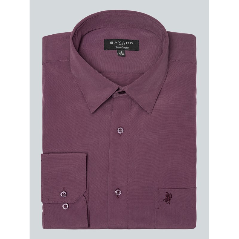 Chemise lie-de-vin sans repassage