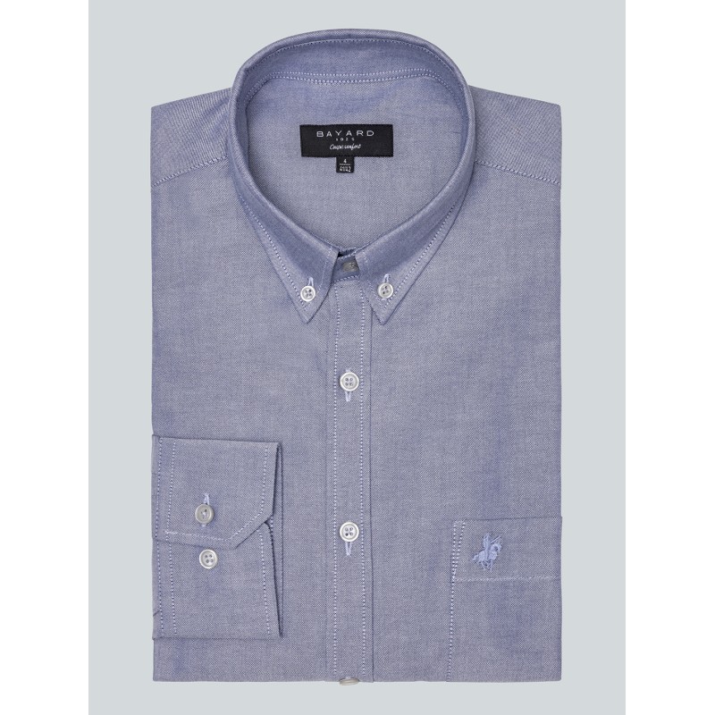 Chemise marine en oxford coupe confort