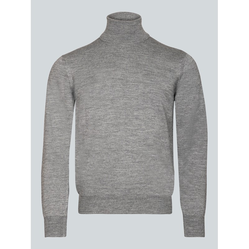 Pull col roulé anthracite en mérinos