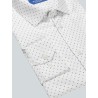 Chemise blanche à motifs gris gauche