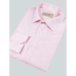 Chemise rayée en lin rose droite