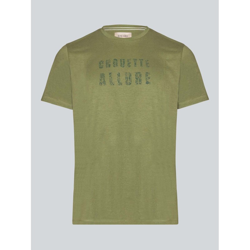T-Shirt kaki Chouette Allure en coton bio