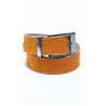 Ceinture orange en cuir velours