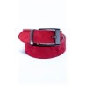 Ceinture rouge en cuir velours