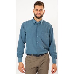 Chemise sans repassage indigo