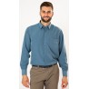 Chemise sans repassage indigo