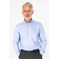 Chemise ciel manches longues Oxford coupe ajustée