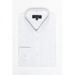Chemise en tissage Twill blanche en coton coupe régulière