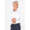 Chemise en tissage Twill blanche en coton coupe régulière