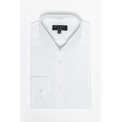 Chemise en tissage Twill blanche en coton coupe ajustée