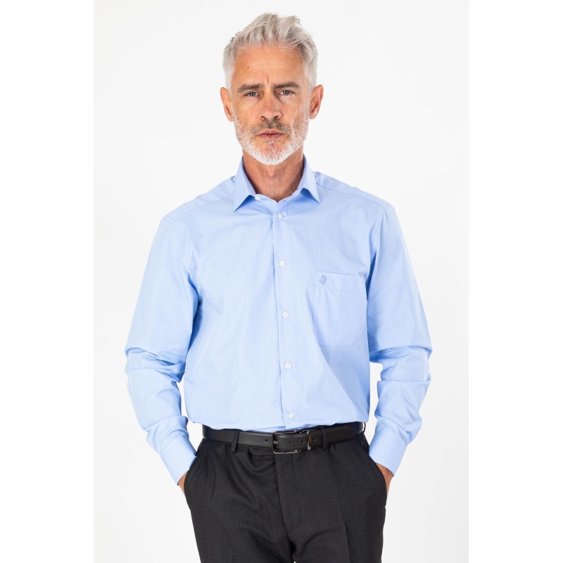 Chemise fil à fil bleu ciel coupe régulière