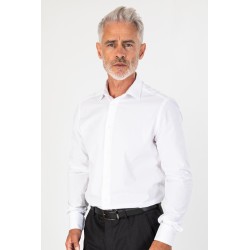 Chemise fil à fil blanche coupe ajustée