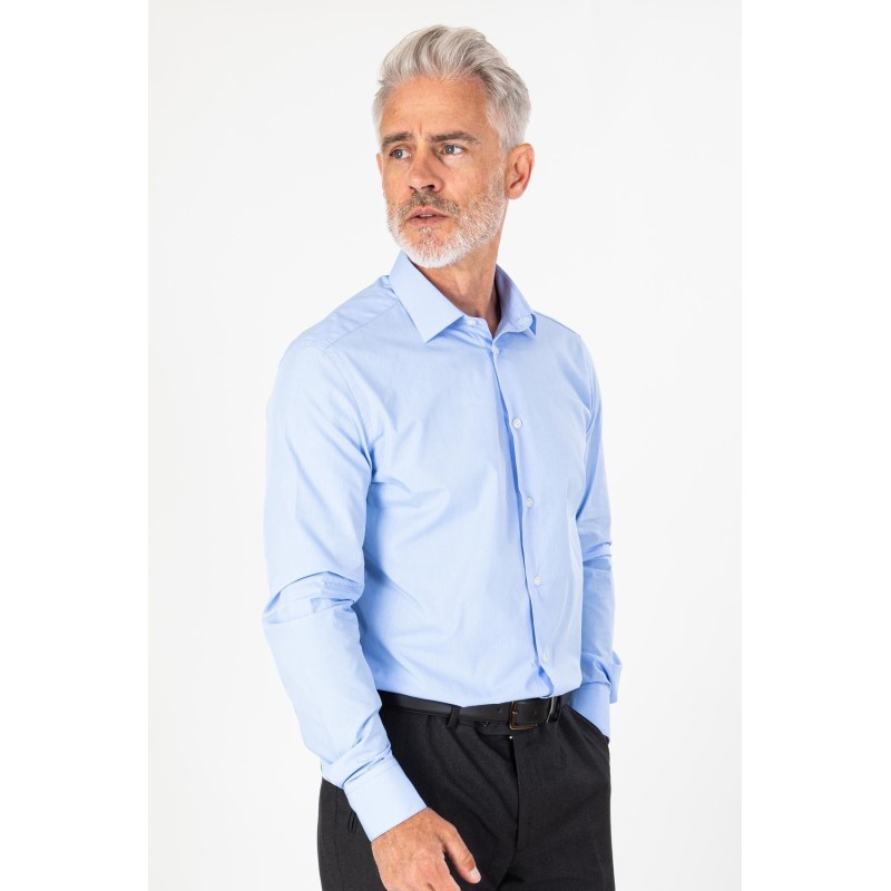 Chemise fil à fil bleu ciel coupe ajustée