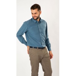 Chemise microfibre indigo