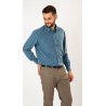 Chemise microfibre indigo