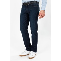 jean dark blue coupe droite en coton et élasthanne