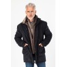 Parka marine avec col fourrure amovible
