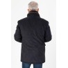 Parka marine avec col fourrure amovible