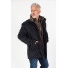 Parka marine avec col fourrure amovible