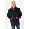Parka marine avec col fourrure amovible