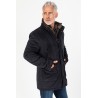 Parka marine avec col fourrure amovible