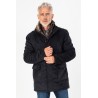 Parka marine avec col fourrure amovible