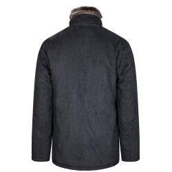 Parka marine avec col fourrure amovible