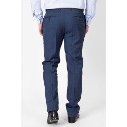 Pantalon marine en laine coupe ajustée