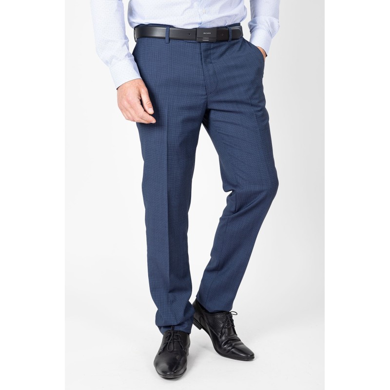 pantalon bleu en laine mélangée