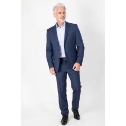 pantalon de costume en laine mélangée bleu marine