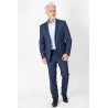pantalon de costume en laine mélangée bleu marine
