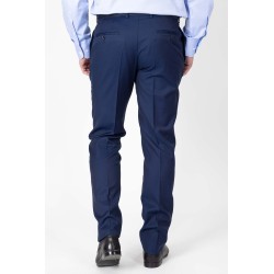 pantalon de costume en laine bleu