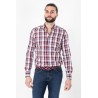 Chemise à carreaux bleus et rouges