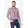 Chemise à carreaux bleus et rouges casual