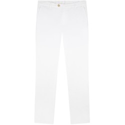 Chino en coton blanc stretch coupe slim poches italiennes