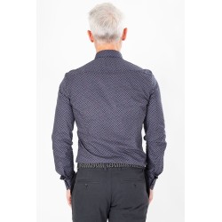 Chemise à fleurs marine  coupe ajustée