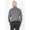 pull gris torsadée coupe droite en coton et cachemire