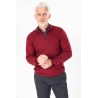 pull en coton et cachemire torsadé couleur bordeaux