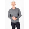 pull col v coupe droite coton cachemire