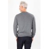 pull col V gris coupe régulière coton et cachemire