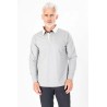 polo coupe droite gris clair en coton