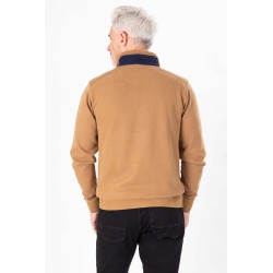 sweat marron 100% coton épais coupe confort
