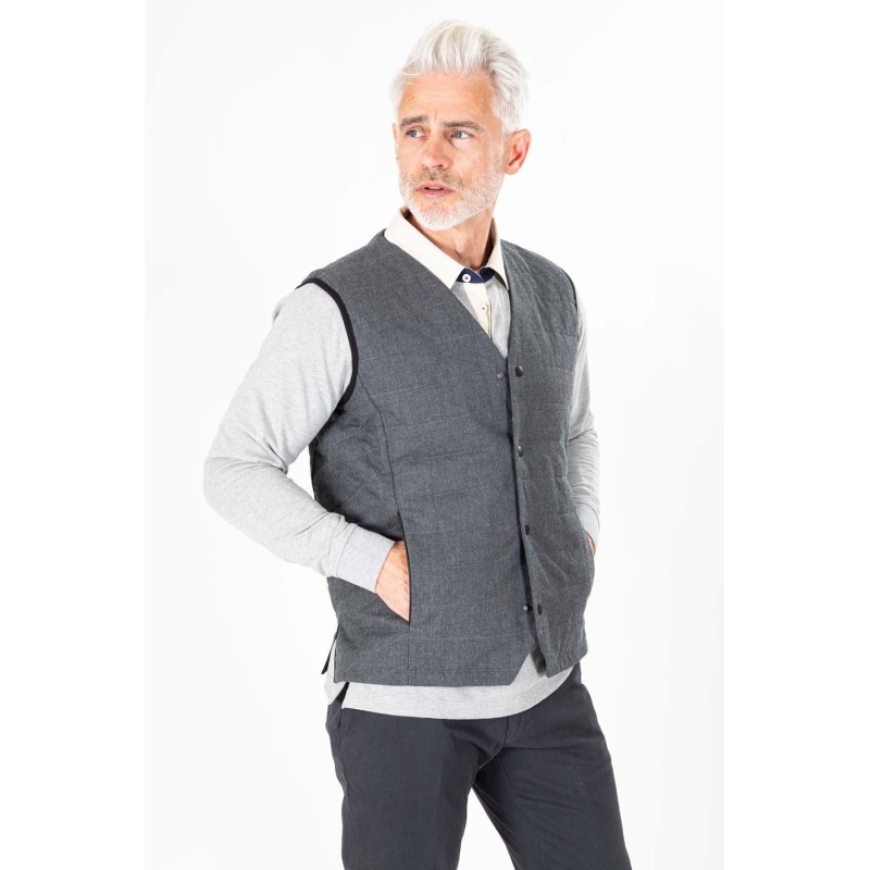 Blouson matelassé sans manches gris